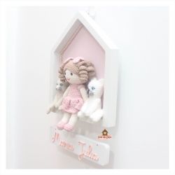 Boneca com 2 Pets - Casinha Branca - Porta Maternidade