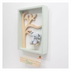 Elefante - Quadro com Árvore  - Porta Maternidade